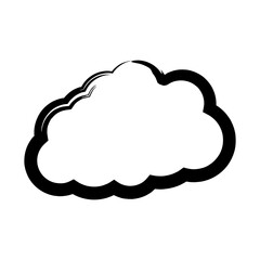 Cloud textured element. Simple vector form isolated on white background.	

