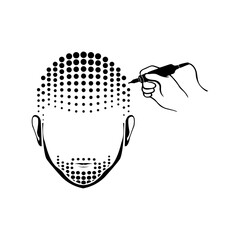Scalp Micropigmentation Logo Design – Hair Tattoo Treatment Illustration