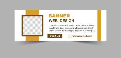 Social Media Banner Cover Template Design Brown Digital Marketing Banner For Business Corporate Vector Illustration