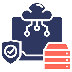 Data Security glyph color icon