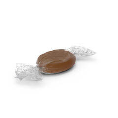 Brown Wrapped Candy Isolated on Transparent Background
