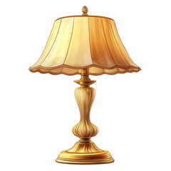 Elegant golden lamp radiating warmth and sophistication on a black on transparent background