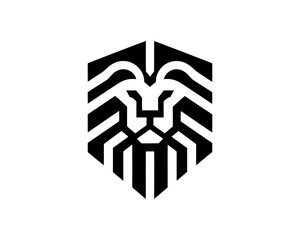 Lion logo in geometric sleek modern shape