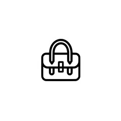 Minimalist School Bag Icon Vector