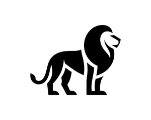 Lion logo full body bold flat icon