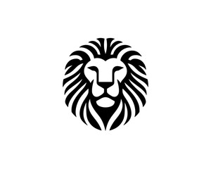 Lion logo in geometric flat vector animal