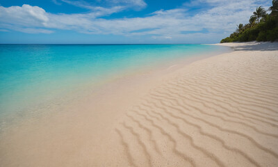 아름다운 바닷가 모래사장 파도 빛나는 바닷가