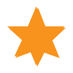 A simplified orange six pointed star graphic on white background suitable for designs and decorations.