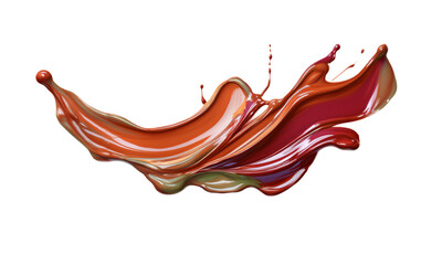 Rust Red Oil Brush Stroke on White Background – Textured Paint Splash for Abstract Art, Modern Design, and Creative Projects