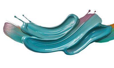 Teal Blue Brush Stroke Splash on White Background – Vibrant Paint Texture for Modern Art, Abstract Design, and Creative Projects