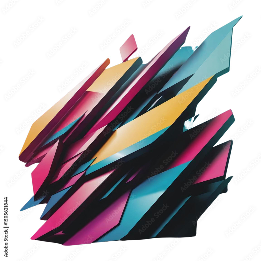 Poster abstract sharp geometric shapes design colorful background vector art illustration for digital desig
