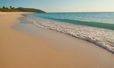 Obraz premium 바닷가 풍경 빛나는 모래사장 멋있는 바다가 파도와 모래사장 풍경