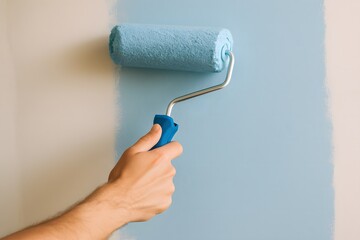 hand with paint roller