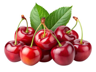 red cherry isolated on transparent background