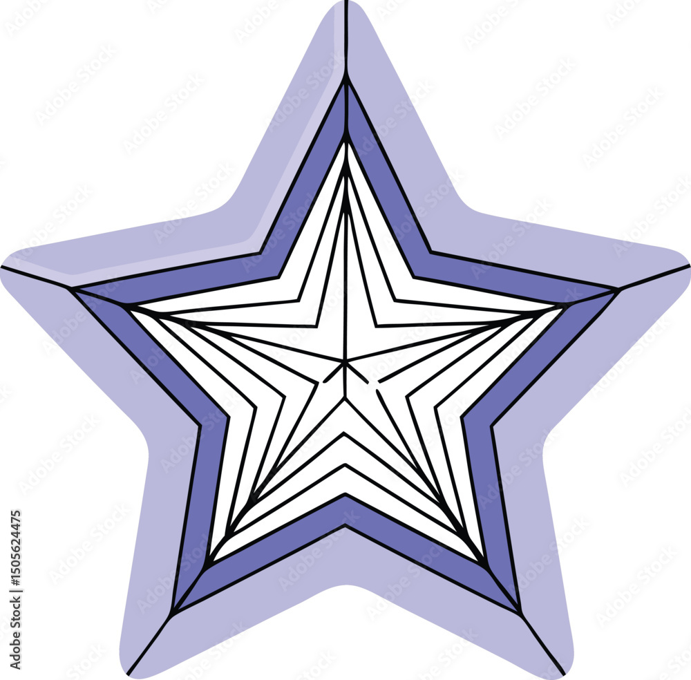 Poster elegant layered blue star with transparency suitable for various design projects