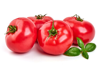 Fresh Red Tomatoes Isolated on White Background.