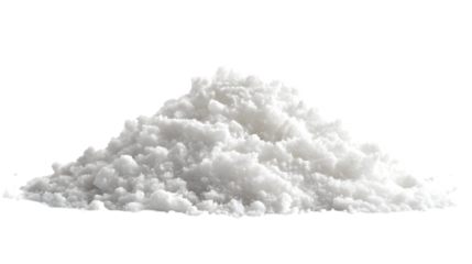 Pure White Snow Pile on Isolated White Background for Winter Themes and Design Elements