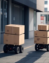 Autonomous Delivery Robots Cartons Boxes
