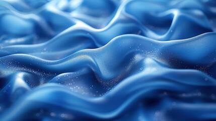 Fototapeta premium 青い波紋のように揺らめく幻想的な布の質感