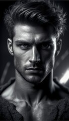 Fototapeta premium Men's Hairstyle, Men's Hairstyle, Men's Hairstyle: Trendy Haircuts, Stylish Men's Hair, Modern Men's Hairstyles