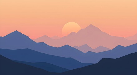 the background of mountain scenery in the morning