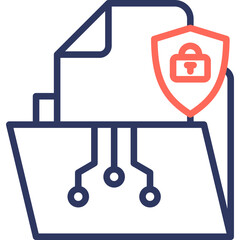 Data Encryption line color icon