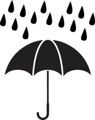 black umbrella vector illustration