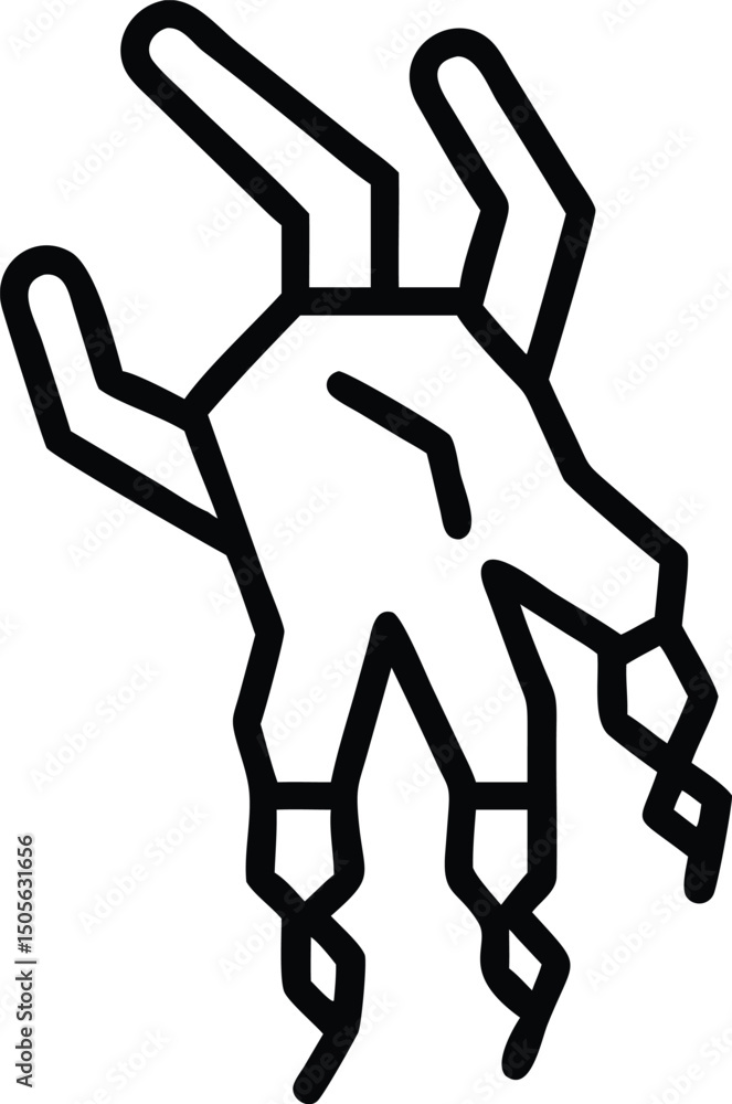 Aufkleber high tech 3d render of an abstract hand form silhouette design with transparency