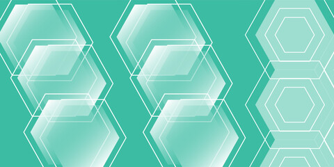 Mint green hexagon pattern background looks like honeycomb vector illustration modern graphic lighting effect.