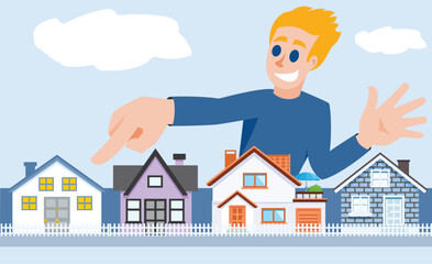 Choosing and finding the right house. Finding the right house in the neighborhood.