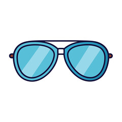Illustration of Blue Aviator Sunglasses with a Simple and Clean Design