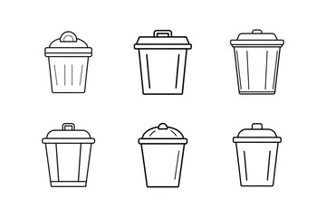 compost bin line art vector illustration