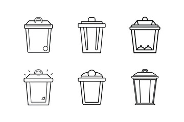 compost bin icon line art vector illustration