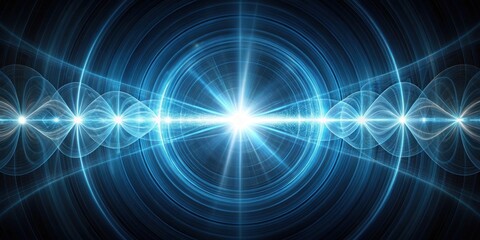 Obraz premium fractal light pulse spreading through dark void symmetrical ripples in space , symmetry, fractal, symmetry, fractal, void