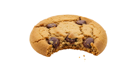 Isolated Photo of a Delicious Chocolate Chip Cookie on Transparent Background