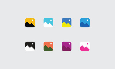 Colorful Image Placeholders Illustration. The clean, geometric style ensures versatility across both light and dark themes.