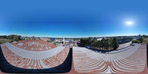 telhado, antigo em 360°
