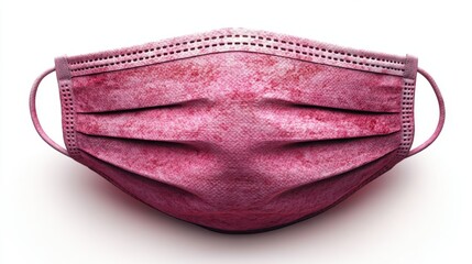 Soft Pink Disposable Face Mask with Detailed Texture and Design