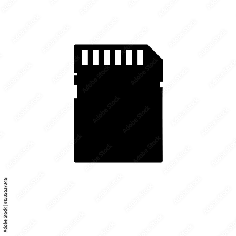 Poster flash memory card, micro sd storage solid flat vector icon isolated on white background.