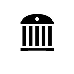 Bank or Court, Museum or Theater Building Solid Flat Vector Icon Isolated on White Background.