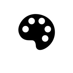 Painting Color Palette, Watercolor Pallet Solid Flat Vector Icon Isolated on White Background.