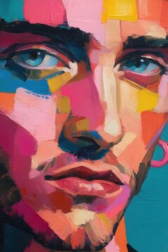 Color Within &ndash; Abstract Portrait of a Young Man