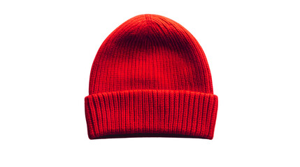 Stylish Blank Red Beanie Hat Showcase Against Pristine Background