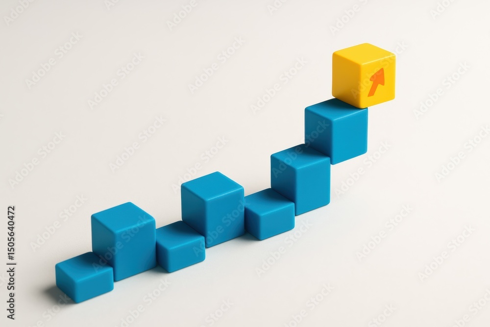 Poster a rising path color coded blocks symbolizes strategic decision-making and business growth emphasizin