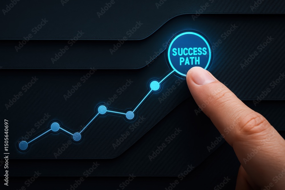 Poster a close-up a navigating a digital interface highlights strategic decision-making that drives busines