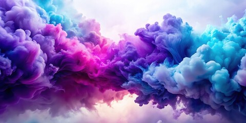 Naklejka premium Vibrant swirling clouds of purple and blue hues on a bright white background, white, vibrant, white, vibrant, gradient, design
