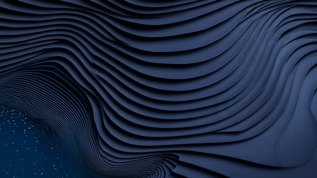 Abstract, layered, navy landscape with subtle light patches, offering a calm, mysterious depth and textural richness, wave-like forms