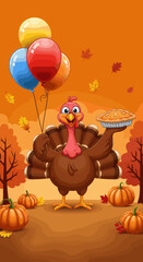 Gobble Gobble: A Turkey with Sunglasses Ready for Thanksgiving