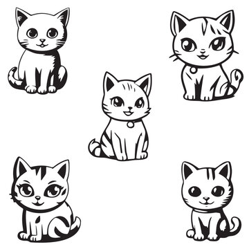 set of funny cats