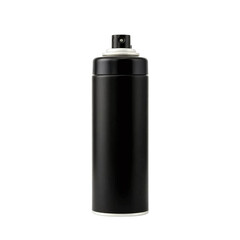 Black spray can isolated on transparent background
